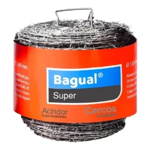 Alambre De Púas Acindar Bagual Super 500m 10cm Cuádruple Zincado